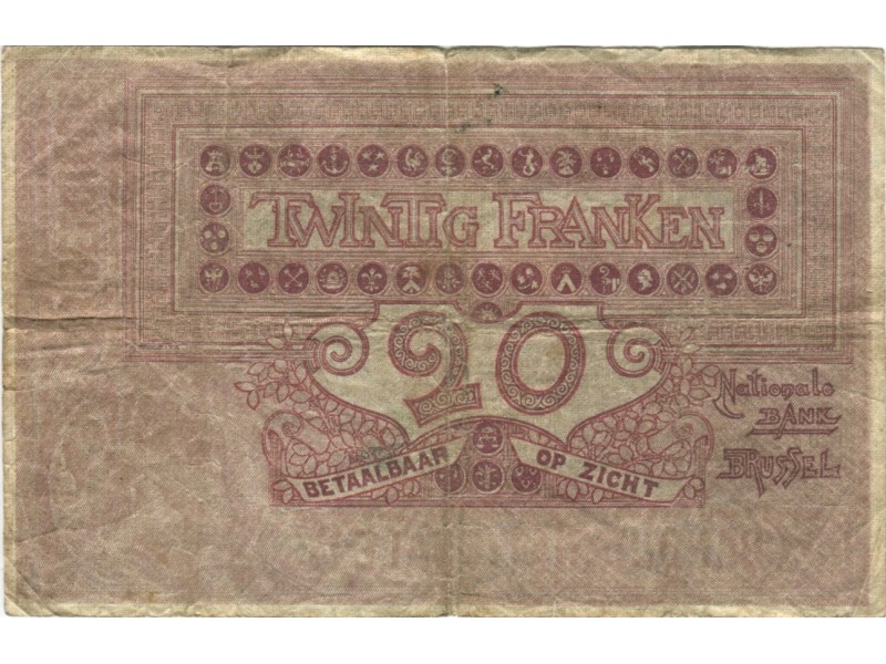 20 Francs BELGIQUE 1909