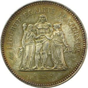 50 Francs HERCULE 1976, SUP, ARGENT