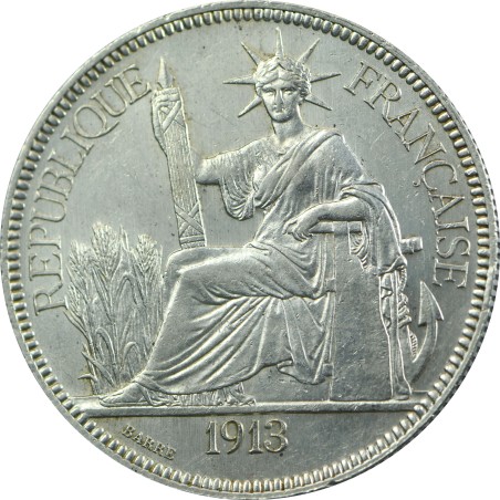 1 Piastre de Commerce INDOCHINE FRANÇAISE 1913 Paris