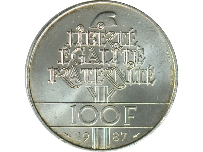 100 Francs LA FAYETTE 1987, SUP, ARGENT