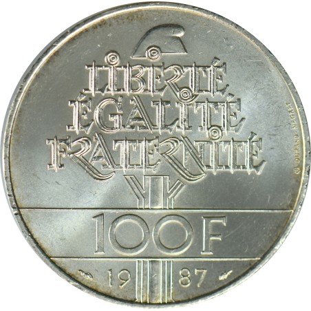 100 Francs LA FAYETTE 1987, SUP, ARGENT