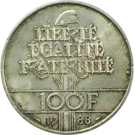 100 Francs Fraternité 1988, ARGENT