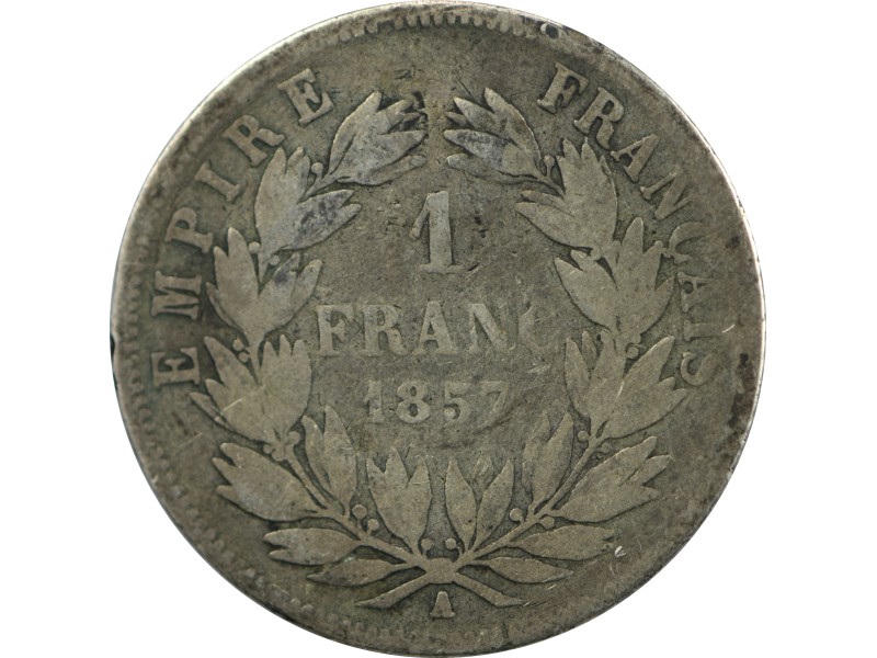 1 Franc Napoléon III Empereur 1857, ARGENT
