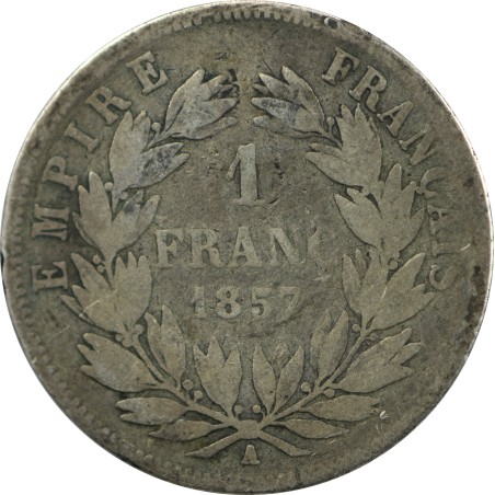 1 Franc Napoléon III Empereur 1857, ARGENT