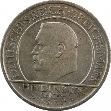Pièce 3 ReichMARK Allemagne 1919-1929 Hindenburg
