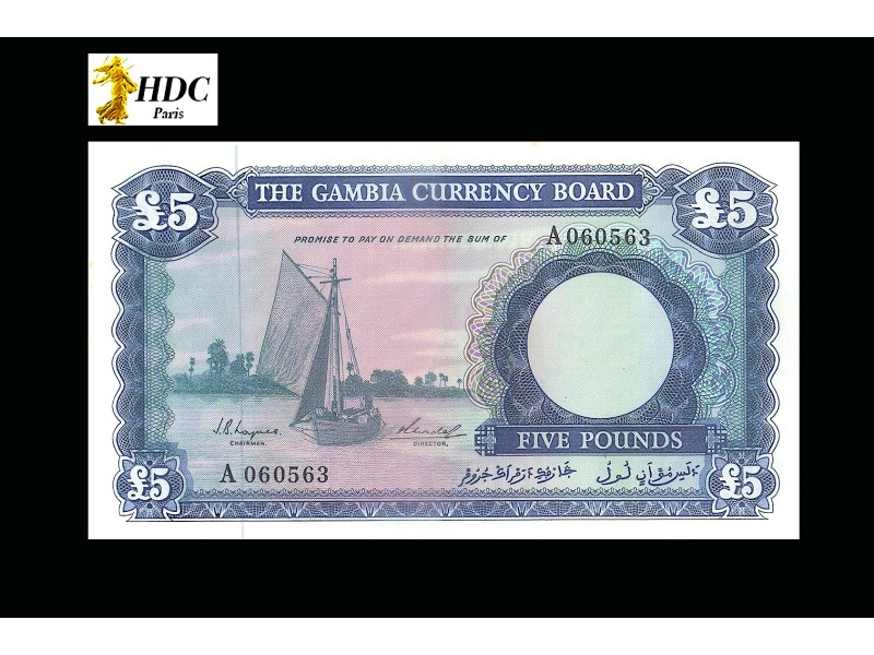 5 Pounds GAMBIE 1965 P.3a