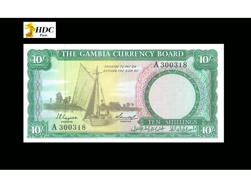10 Shillings GAMBIE 1965 P.1a