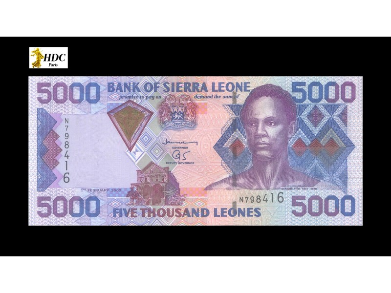 5000 Leones SIERRA LEONE 2002 P.27a