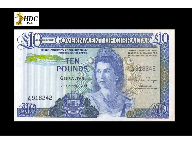 10 Pounds GIBRALTAR 1986 P.22b