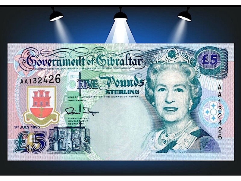 GIBRALTAR, BILLET 5 Pounds Sterling 1995 P.25
