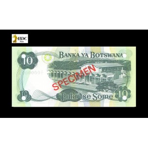 10 Pula Spécimen BOTSWANA 1982 P.9s1 2