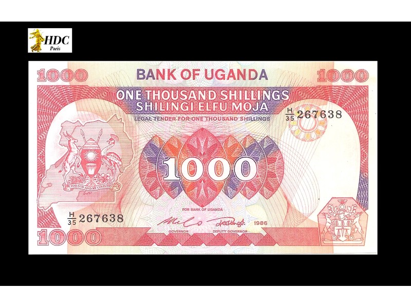 1000 Shillings OUGANDA 1986 P.26