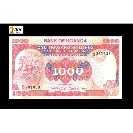 1000 Shillings OUGANDA 1986 P.26