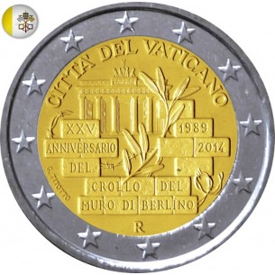2 Euro com Vatican  2014- Chute du mur de Berlin 2