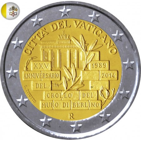 2 Euro com Vatican  2014- Chute du mur de Berlin