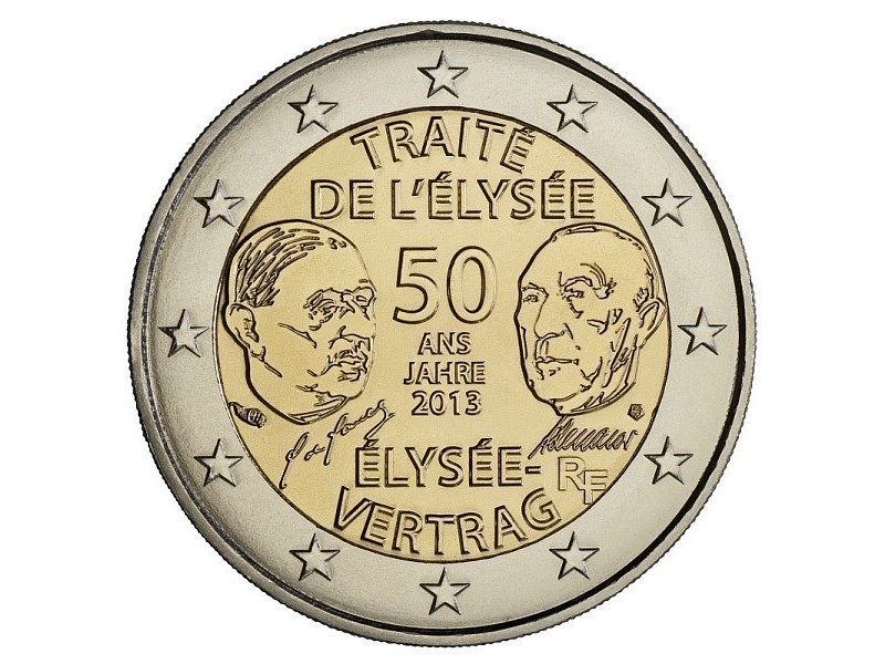 FRANCE pièce 2 Euros  2013 -Traité de l’Elysée 50 ans-horizondescollectionneurs.com