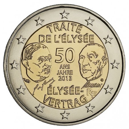 FRANCE pièce 2 Euros  2013 -Traité de l’Elysée 50 ans-horizondescollectionneurs.com