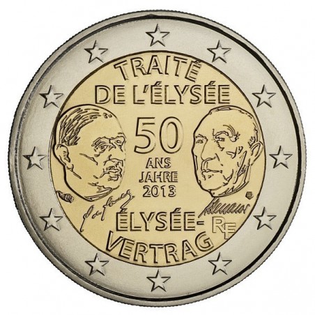 FRANCE pièce 2 Euros  2013 -Traité de l’Elysée 50 ans-horizondescollectionneurs.com
