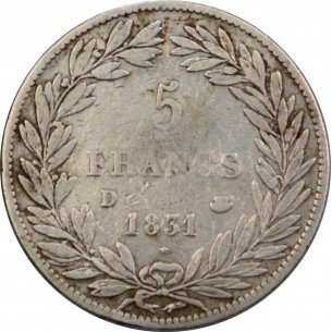 5 Francs LOUIS PHILIPPE I 1831 Lyon 2
