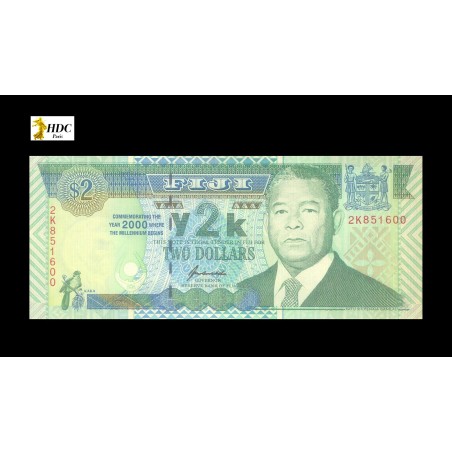 2 Dollars Commémoratif FIDJI 2000 P.102a