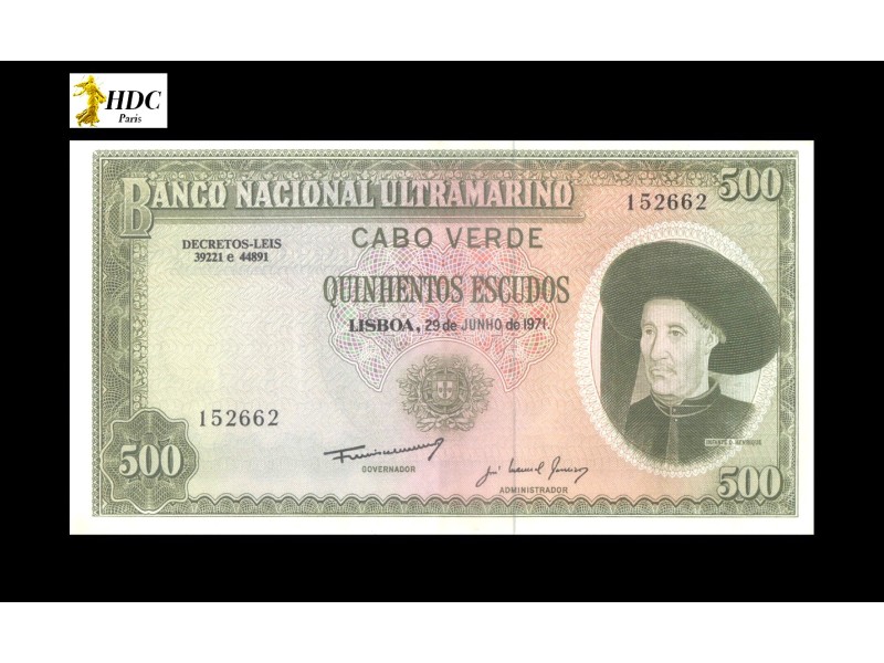 500 Escudos CAP VERT 1971 P.53Aa