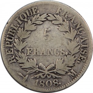 5 Francs Napoléon 1808 Toulouse  2