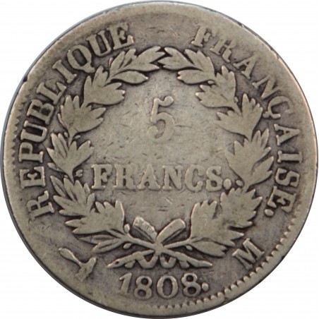 5 Francs Napoléon 1808 Toulouse