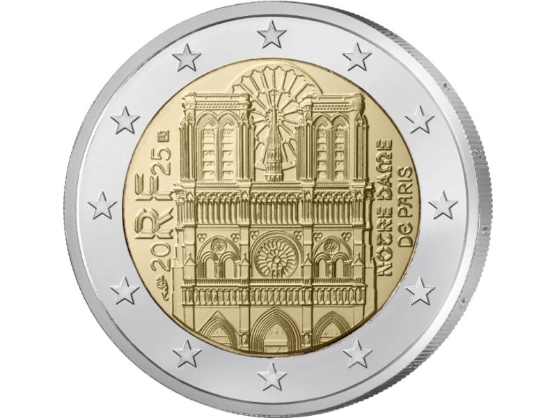 2 EUROS FRANCE 2025 NOTRE DAME