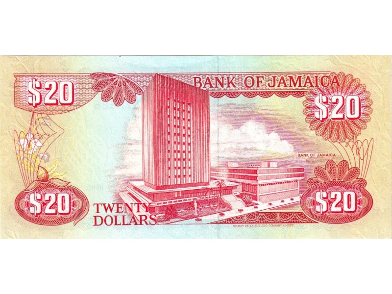 Jamaique  - Billet 20 Dollars 1991 P-72d