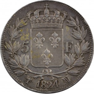 5 Francs Louis XVIII  1824 Marseille 2