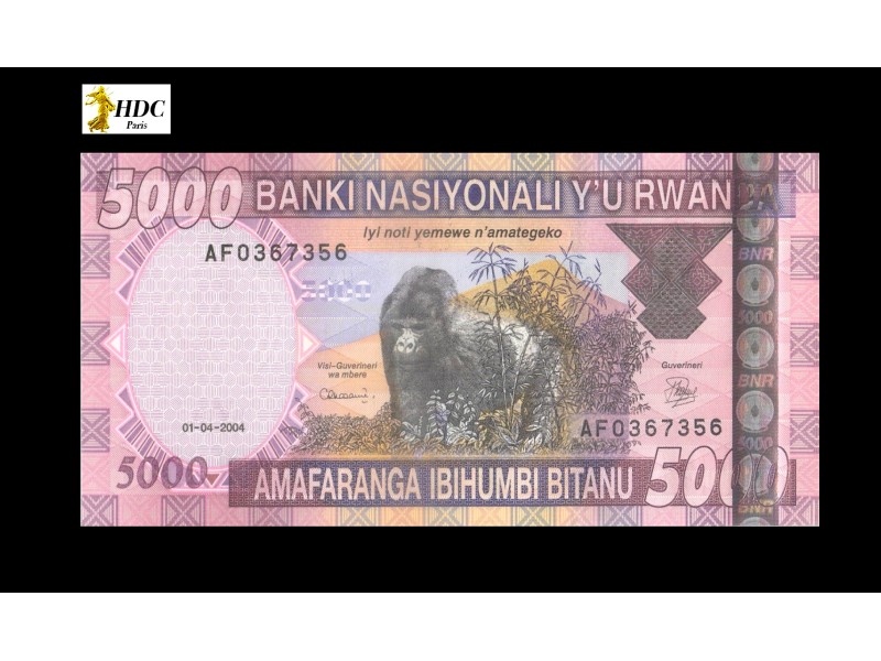 5000 Francs RWANDA 2004 P.33
