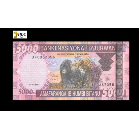 5000 Francs RWANDA 2004 P.33