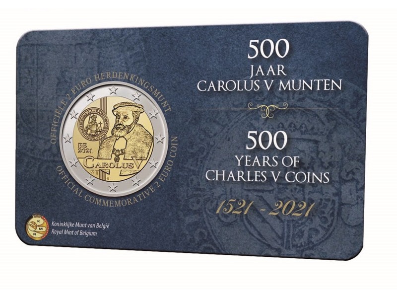 BU COINCARD 2 Euros BELGIQUE 2021, Charles V