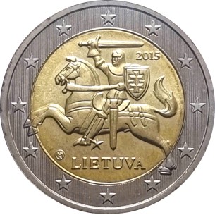 2 Euros LITUANIE 2015, Chevalier Lituanien