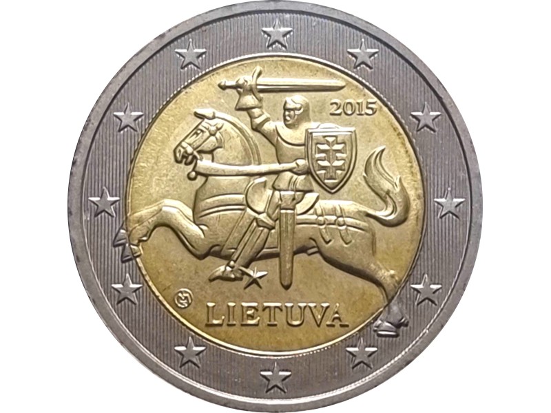 2 Euros LITUANIE 2015, Chevalier Lituanien