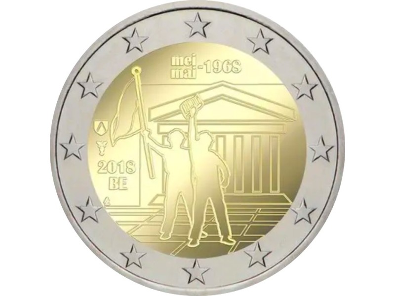2 euros BELGIQUE 2018, 50 ans révolte étudiante...