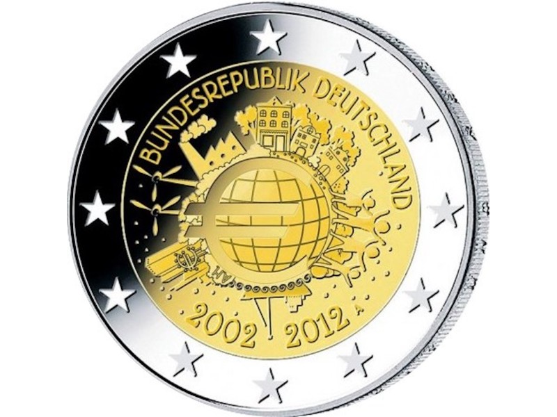 2 Euros ALLEMAGNE 2012, 10 ans de l'euro
