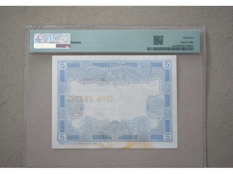 5 Francs NOUVELLE-CALÉDONIE 1916 P.15a PMG 55