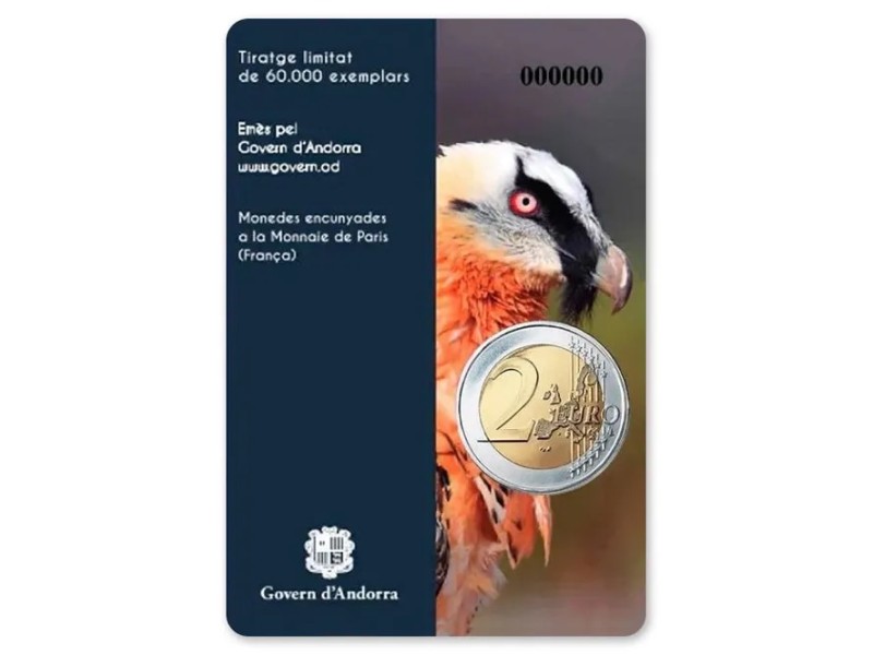 2 EUROS ANDORRE 2025 GYPAÈTE BARBU