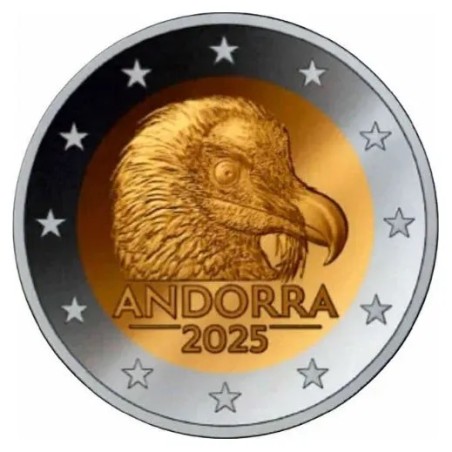2 EUROS ANDORRE 2025 GYPAÈTE BARBU