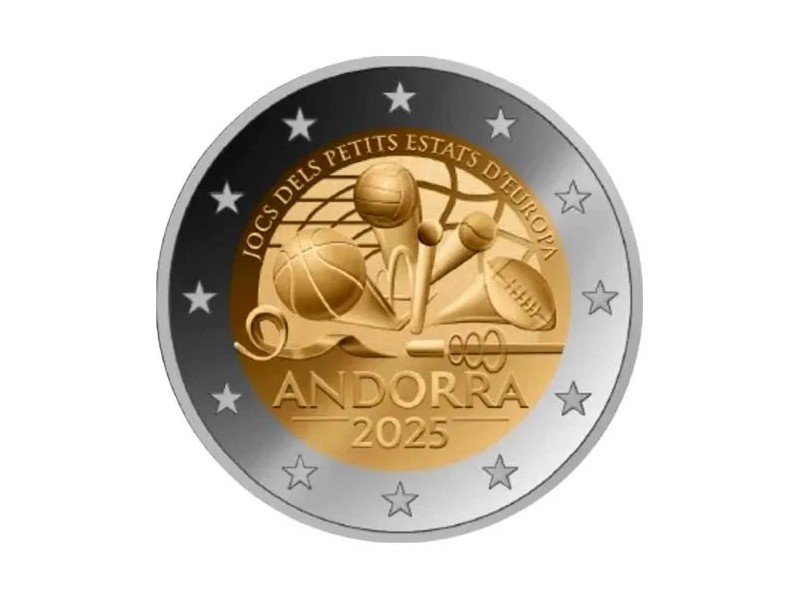 2 EUROS ANDORRE 2025 Jeux des petits états...