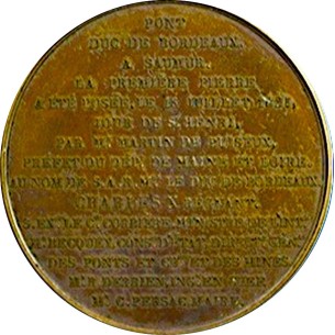 Médaille CHARLES X Première pierre du pont du Duc de... 2