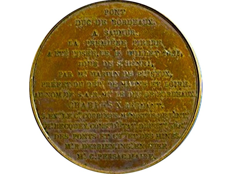 Médaille CHARLES X Première pierre du pont du...