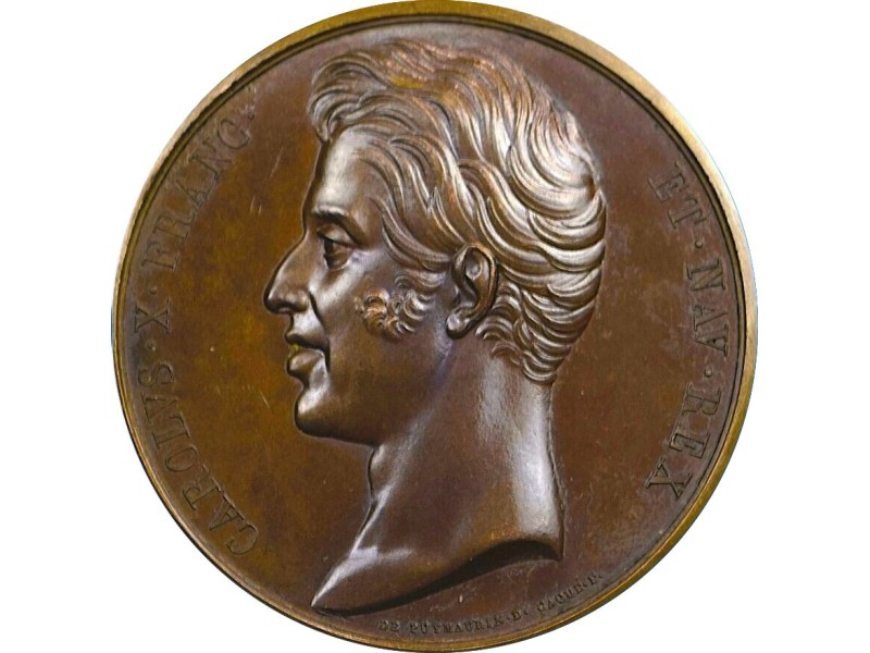 Médaille CHARLES X Première pierre du pont du...