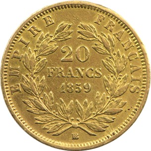 20 FRANCS OR Louis-Napoléon III, 1859 Strasbourg 2