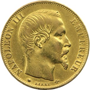 20 FRANCS OR Louis Napoléon 1860 Strasbourg