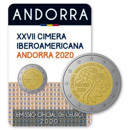 2 Euro ANDORRE 2020 XVIII Sommet Ibérico - Américain à Andorre