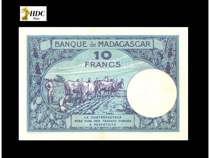 MADAGASCAR 10 Francs 1937 P.36
