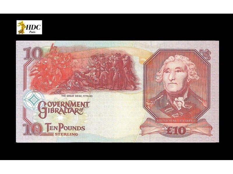 GIBRALTAR, BILLET, 10 Pounds 1995 P.26a