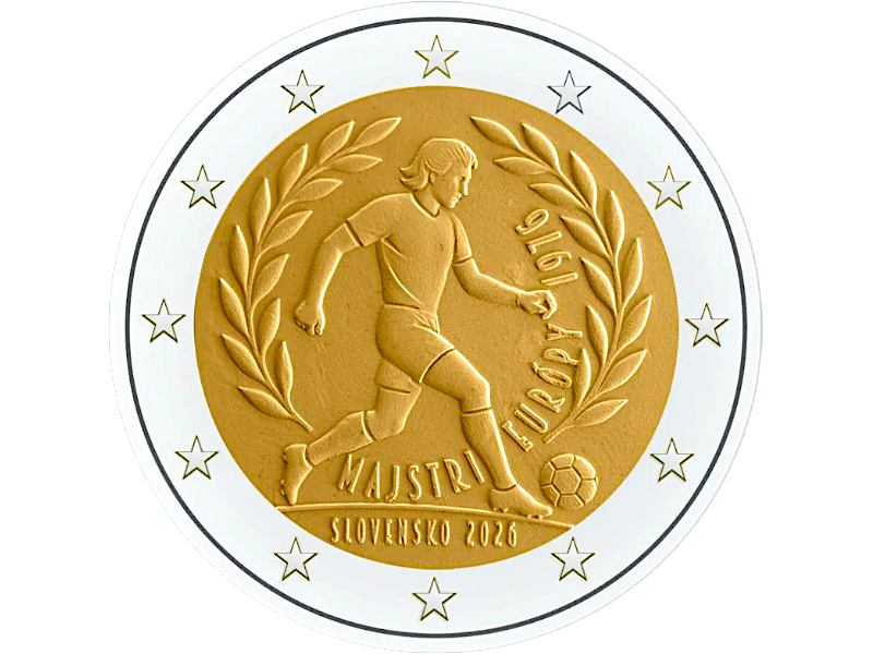 2 Euros SLOVAQUIE 2026, la victoire de la Tchécoslovaquie au Championnat d'Europe de football de 1976.